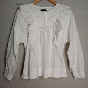 J.Crew Ruffle-Front Poplin Top